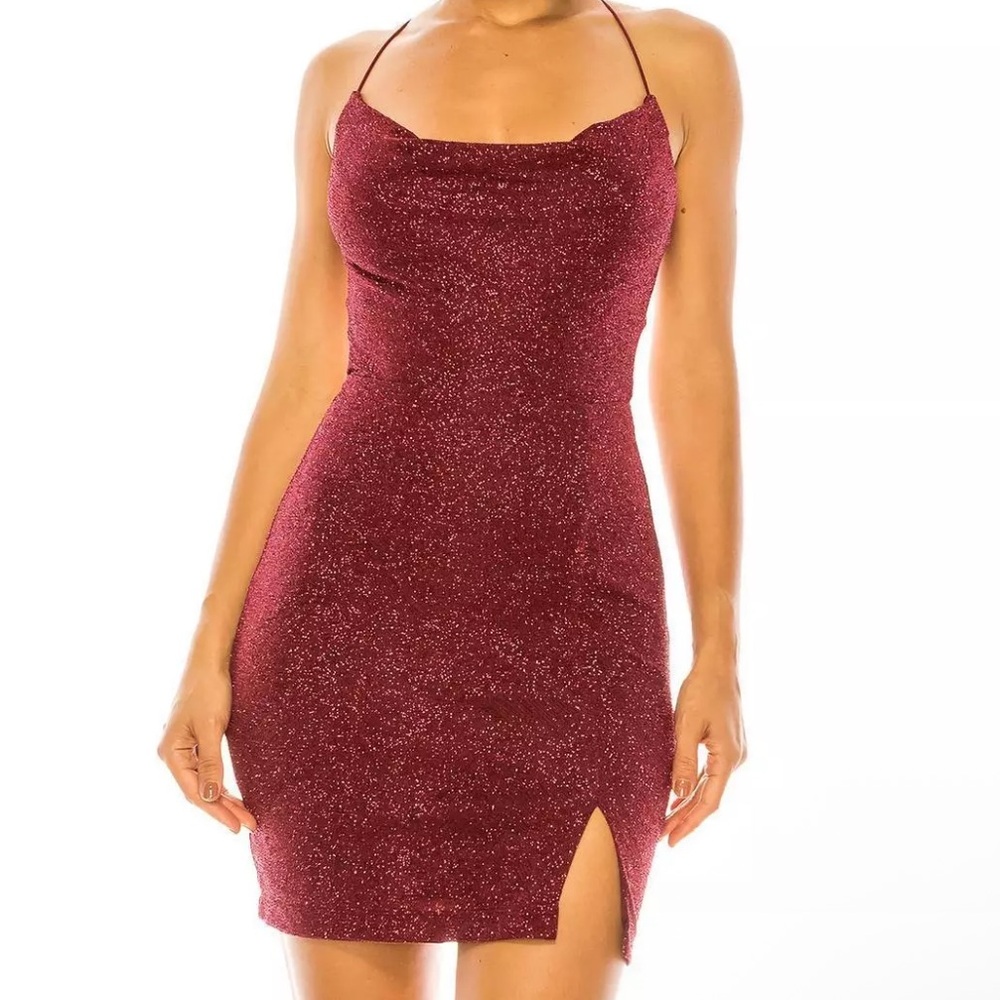 B. Darlin cowl neck criss cross back dress size 1/2 NWT